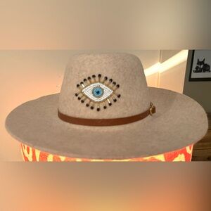 Women’s Hat With Embroidered Evil Eye